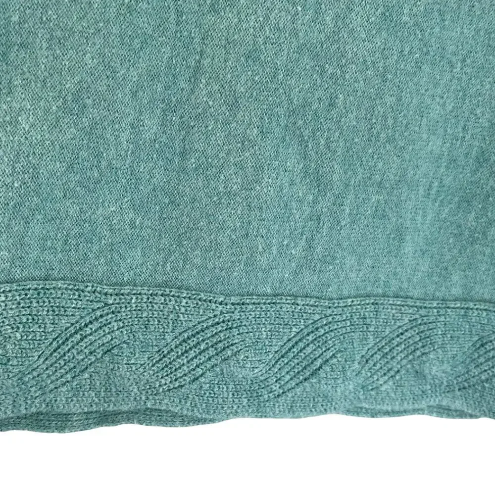 Talbots Seafoam Green Cotton Blend Turtleneck Knit Sweater, Preppy, Y2K, MP